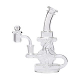 Human Grade Stubby Klein Glass Recycler Rig Water Pipe