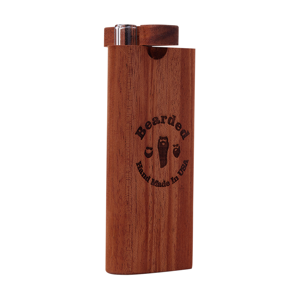 dugout cigarette box Padauk with Built-In Poker and Wood Pipe Bearded Chillum Dugout Good