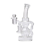 Human Grade Stubby Klein Glass Recycler Rig Water Pipe
